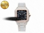 Santos De 40mm TWF 1:1 Best Edition Black Diamond Dial SS/RG Dia/Rmn A2824 - Görsel 3