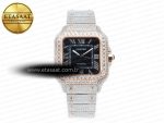 Santos De 40mm TWF 1:1 Best Edition Black Diamond Dial SS/RG Dia/Rmn A2824 - Görsel 3