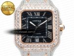 Santos De 40mm TWF 1:1 Best Edition Black Diamond Dial SS/RG Dia/Rmn A2824 - Görsel 4