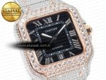 Santos De 40mm TWF 1:1 Best Edition Black Diamond Dial SS/RG Dia/Rmn A2824 - Görsel 5