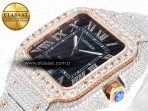 Santos De 40mm TWF 1:1 Best Edition Black Diamond Dial SS/RG Dia/Rmn A2824 - Görsel 6