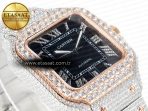 Santos De 40mm TWF 1:1 Best Edition Black Diamond Dial SS/RG Dia/Rmn A2824 - Görsel 7