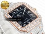 Santos De 40mm TWF 1:1 Best Edition Black Diamond Dial SS/RG Dia/Rmn A2824 - Görsel 7