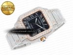 Santos De 40mm TWF 1:1 Best Edition Black Diamond Dial SS/RG Dia/Rmn A2824 - Görsel 8
