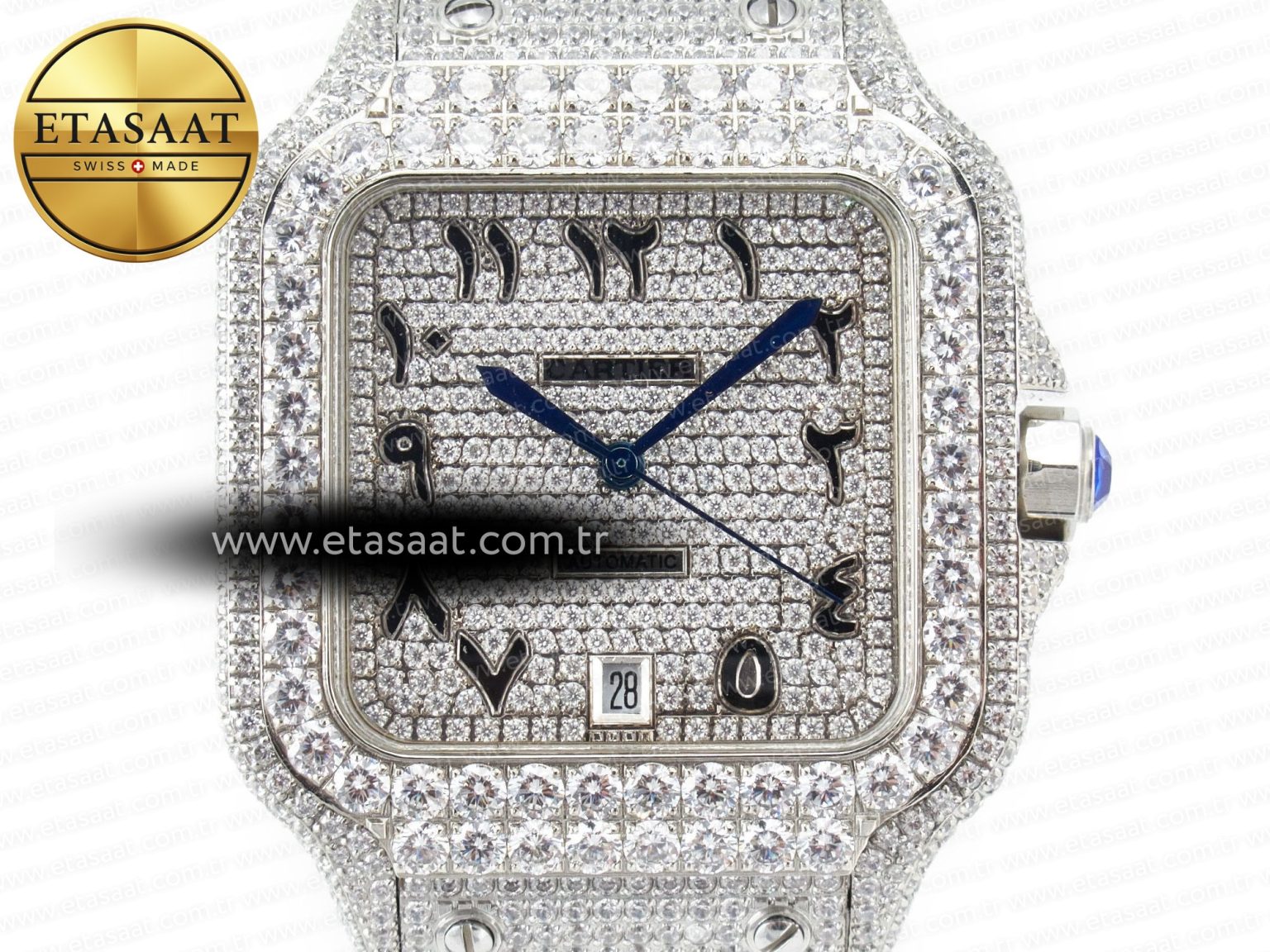 Santos De 40mm TWF 1:1 Best Edition Black Diamond Dial SS/SS A2824 - Görsel 4