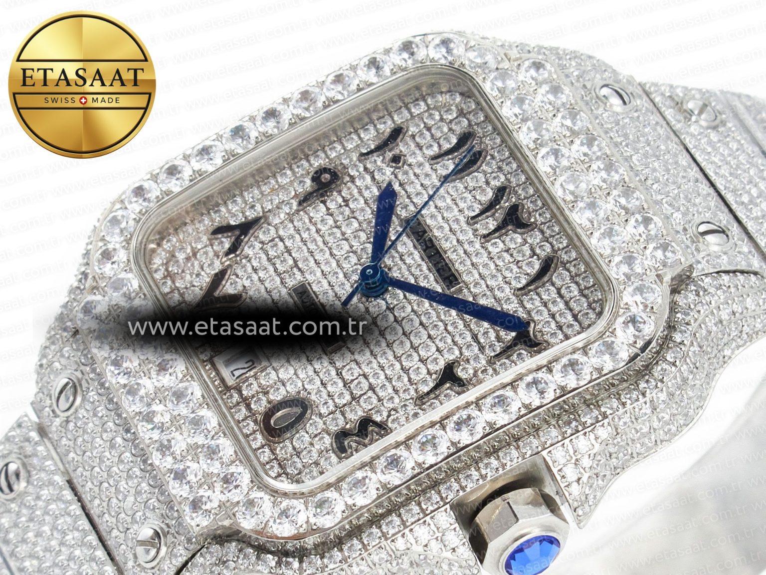 Santos De 40mm TWF 1:1 Best Edition Black Diamond Dial SS/SS A2824 - Görsel 6