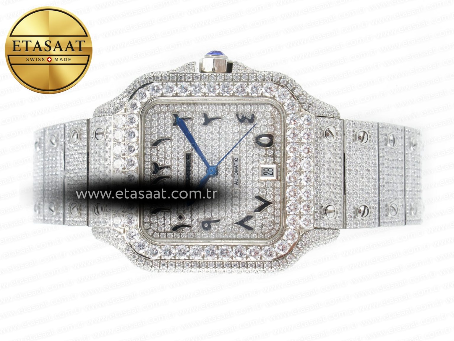 Santos De 40mm TWF 1:1 Best Edition Black Diamond Dial SS/SS A2824 - Görsel 9