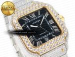 Santos De 40mm TWF 1:1 Best Edition Black Diamond Dial SS/YG Dia/Rmn A2824 - Görsel 5