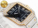 Santos De 40mm TWF 1:1 Best Edition Black Diamond Dial SS/YG Dia/Rmn A2824 - Görsel 7