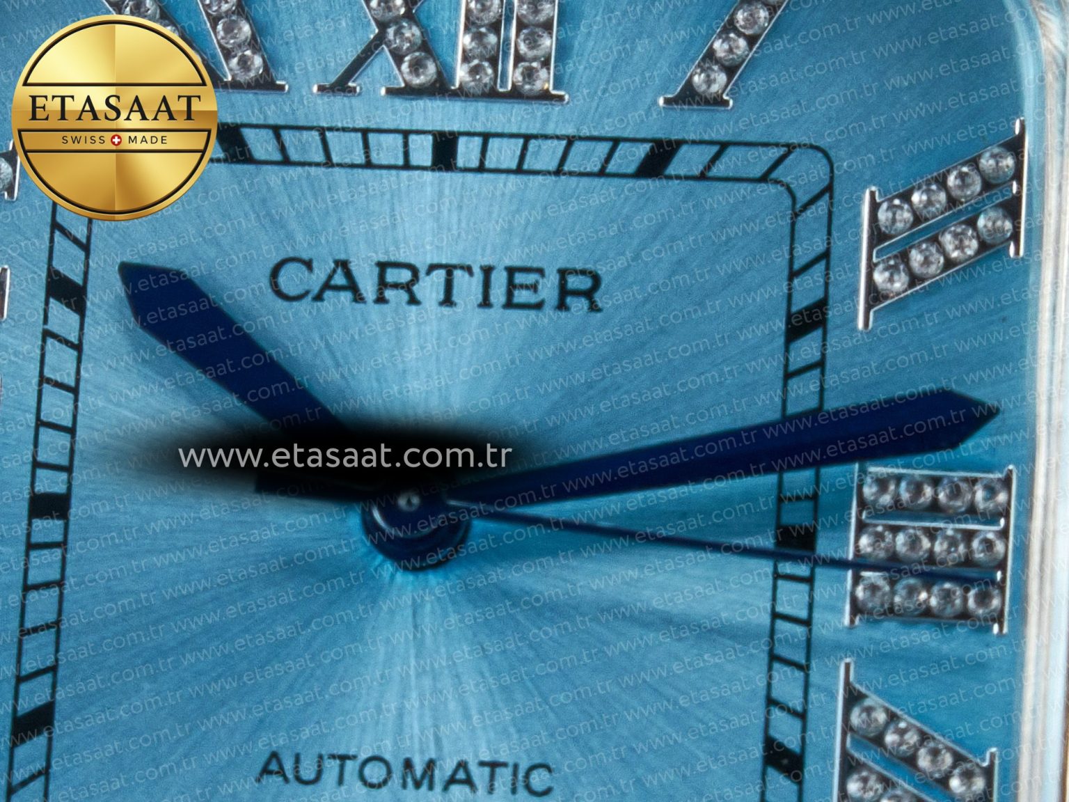 Santos De 40mm TWF 1:1 Best Edition Blue Dial SS/SS Dia/Rmn A2824 - Görsel 10