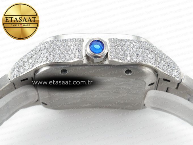Santos De 40mm TWF 1:1 Best Edition Blue Dial SS/SS Dia/Rmn A2824 - Görsel 14