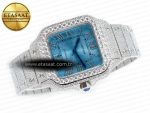 Santos De 40mm TWF 1:1 Best Edition Blue Dial SS/SS Dia/Rmn A2824 - Görsel 8