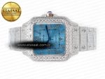 Santos De 40mm TWF 1:1 Best Edition Blue Dial SS/SS Dia/Rmn A2824 - Görsel 9
