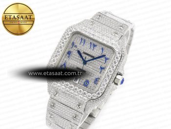 Santos De 40mm TWF 1:1 Best Edition Blue Diamond Dial SS/SS A2824