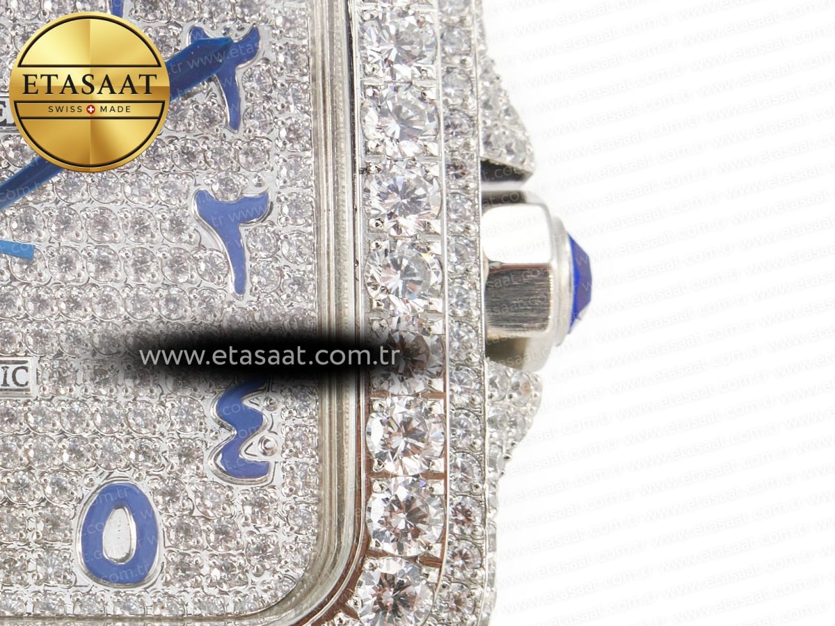 Santos De 40mm TWF 1:1 Best Edition Blue Diamond Dial SS/SS A2824 - Görsel 11