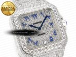 Santos De 40mm TWF 1:1 Best Edition Blue Diamond Dial SS/SS A2824 - Görsel 5