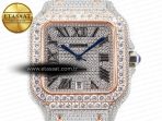 Santos De 40mm TWF 1:1 Best Edition Diamond Dial SS/RG Dia/Rmn A2824 - Görsel 4