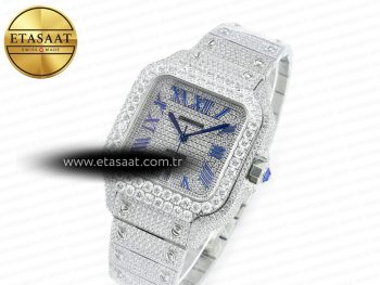 Santos De 40mm TWF 1:1 Best Edition Diamond Dial SS/SS Dia/Rmn A2824