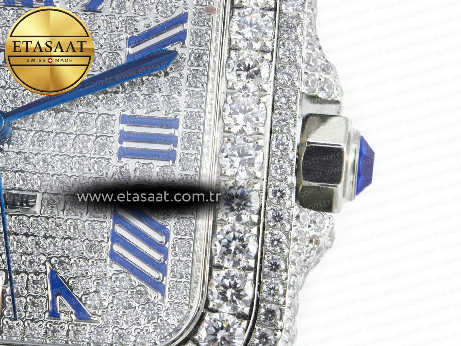 Santos De 40mm TWF 1:1 Best Edition Diamond Dial SS/SS Dia/Rmn A2824 - Görsel 11