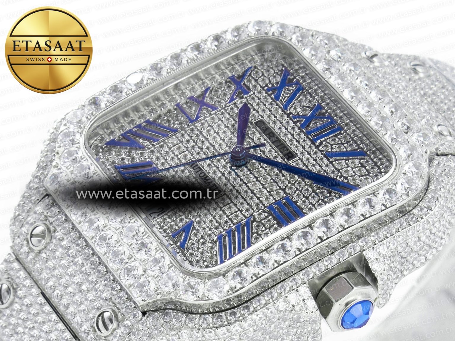 Santos De 40mm TWF 1:1 Best Edition Diamond Dial SS/SS Dia/Rmn A2824 - Görsel 6