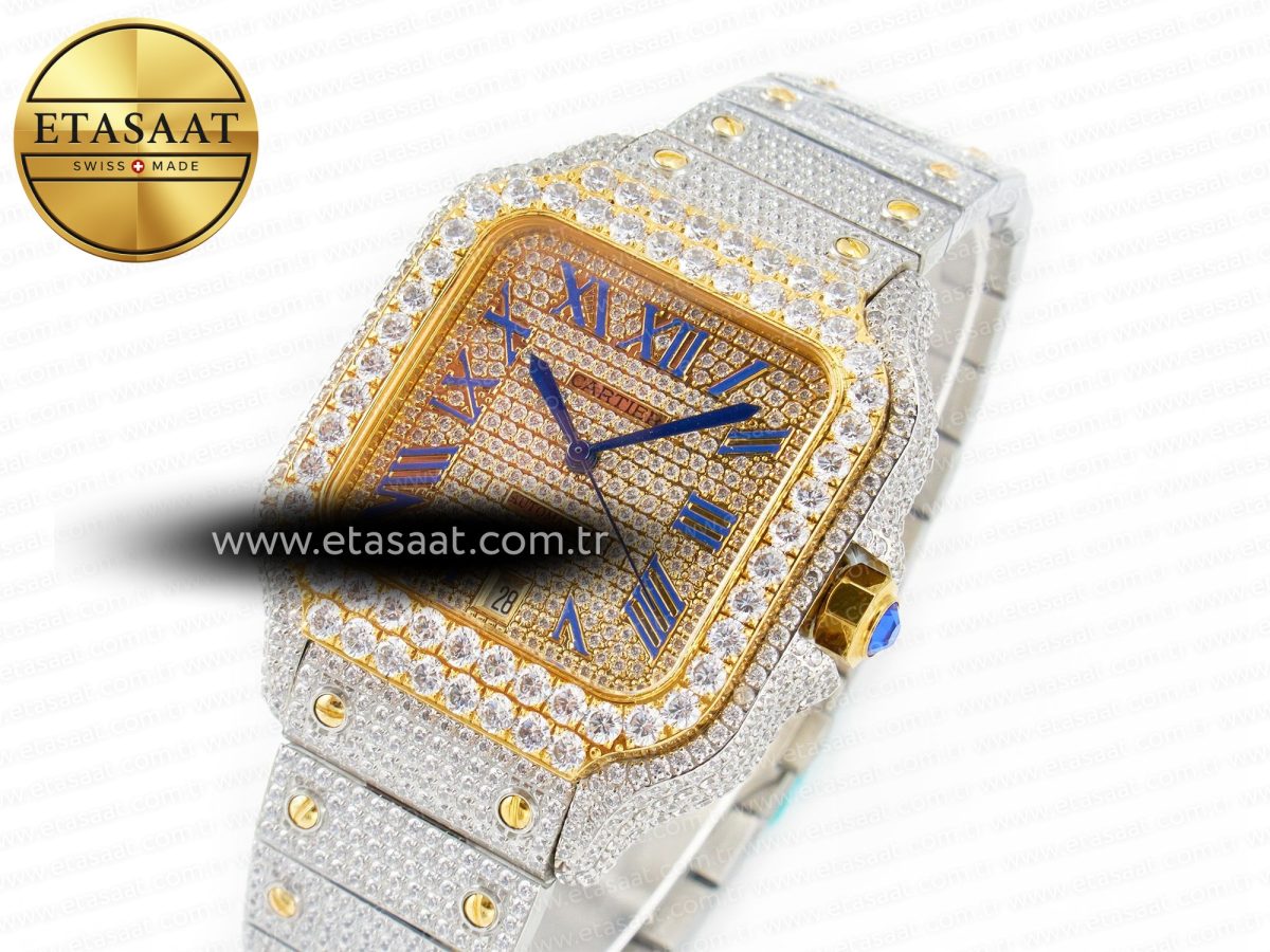 Santos De 40mm TWF 1:1 Best Edition Diamond Dial SS/YG Dia/Rmn A2824 - Görsel 1