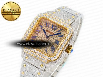 Santos De 40mm TWF 1:1 Best Edition Diamond Dial SS/YG Dia/Rmn A2824