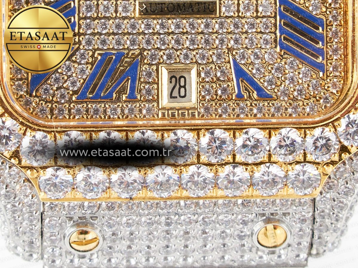 Santos De 40mm TWF 1:1 Best Edition Diamond Dial SS/YG Dia/Rmn A2824 - Görsel 11