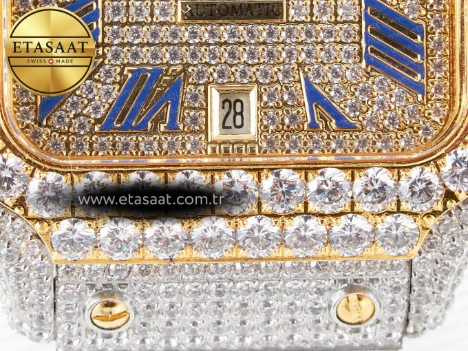 Santos De 40mm TWF 1:1 Best Edition Diamond Dial SS/YG Dia/Rmn A2824 - Görsel 11