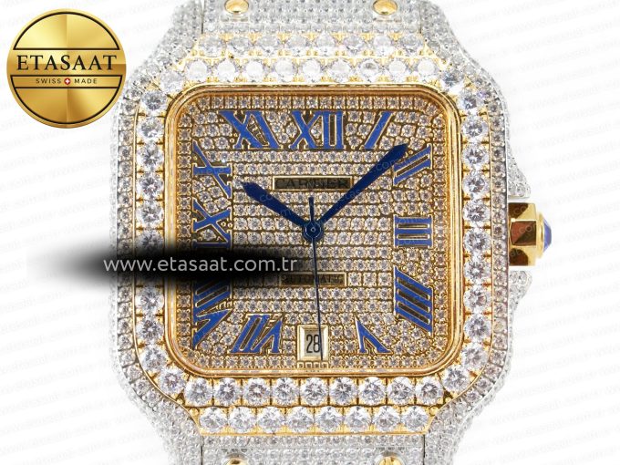 Santos De 40mm TWF 1:1 Best Edition Diamond Dial SS/YG Dia/Rmn A2824 - Görsel 4