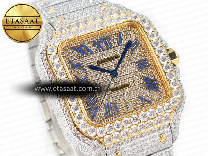 Santos De 40mm TWF 1:1 Best Edition Diamond Dial SS/YG Dia/Rmn A2824 - Görsel 5