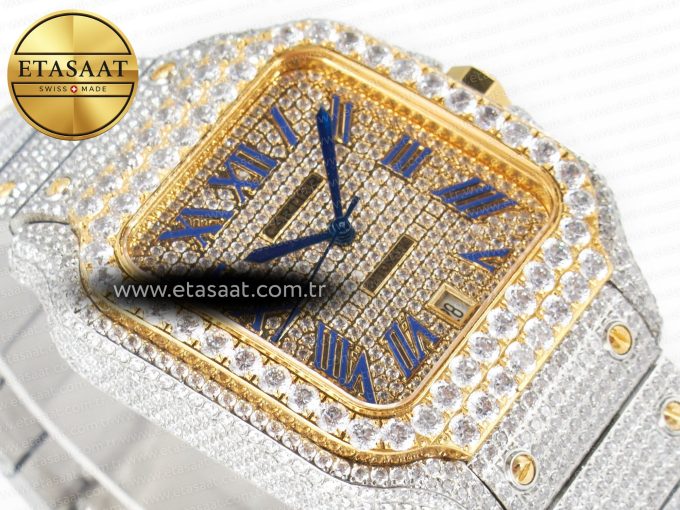 Santos De 40mm TWF 1:1 Best Edition Diamond Dial SS/YG Dia/Rmn A2824 - Görsel 7