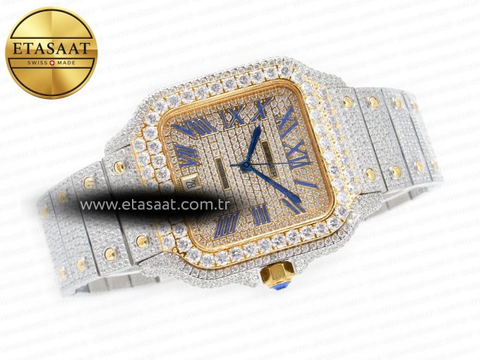 Santos De 40mm TWF 1:1 Best Edition Diamond Dial SS/YG Dia/Rmn A2824 - Görsel 8