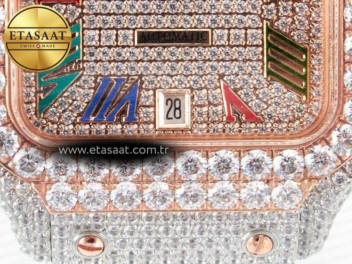 Cartier Santos De  Rainbow Diamond A2824 - Görsel 12