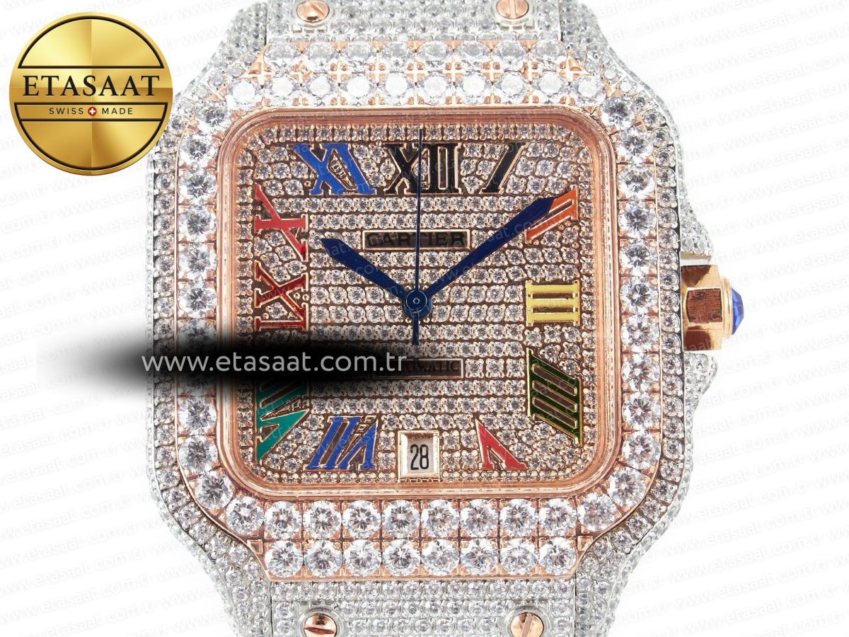 Cartier Santos De  Rainbow Diamond A2824 - Görsel 4