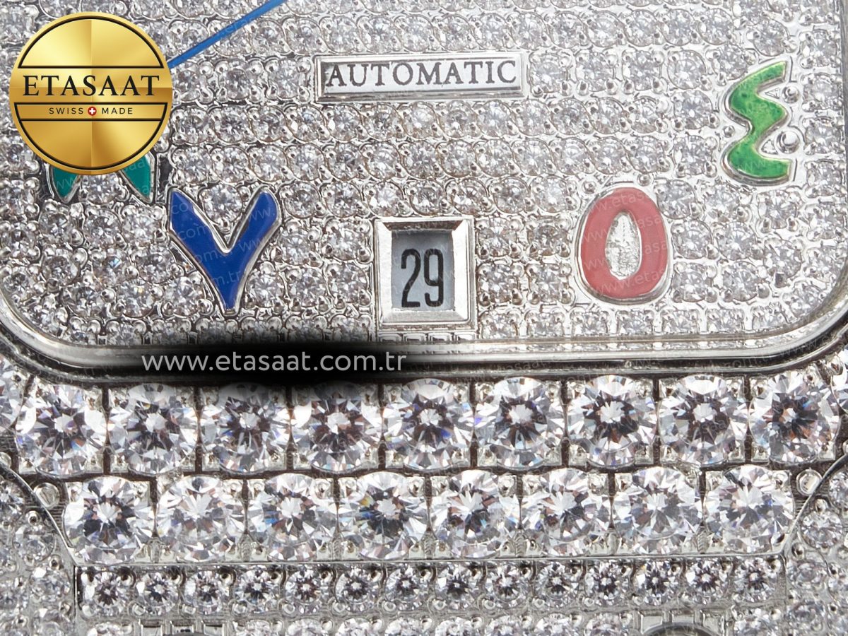 Santos De 40mm TWF 1:1 Best Edition Rainbow Diamond Dial SS/SS A2824 - Görsel 28