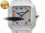 Santos De 40mm TWF 1:1 Best Edition Rainbow Diamond Dial SS/SS A2824 - Görsel 4