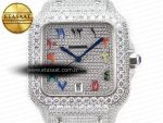 Santos De 40mm TWF 1:1 Best Edition Rainbow Diamond Dial SS/SS A2824 - Görsel 4