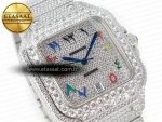 Santos De 40mm TWF 1:1 Best Edition Rainbow Diamond Dial SS/SS A2824 - Görsel 5