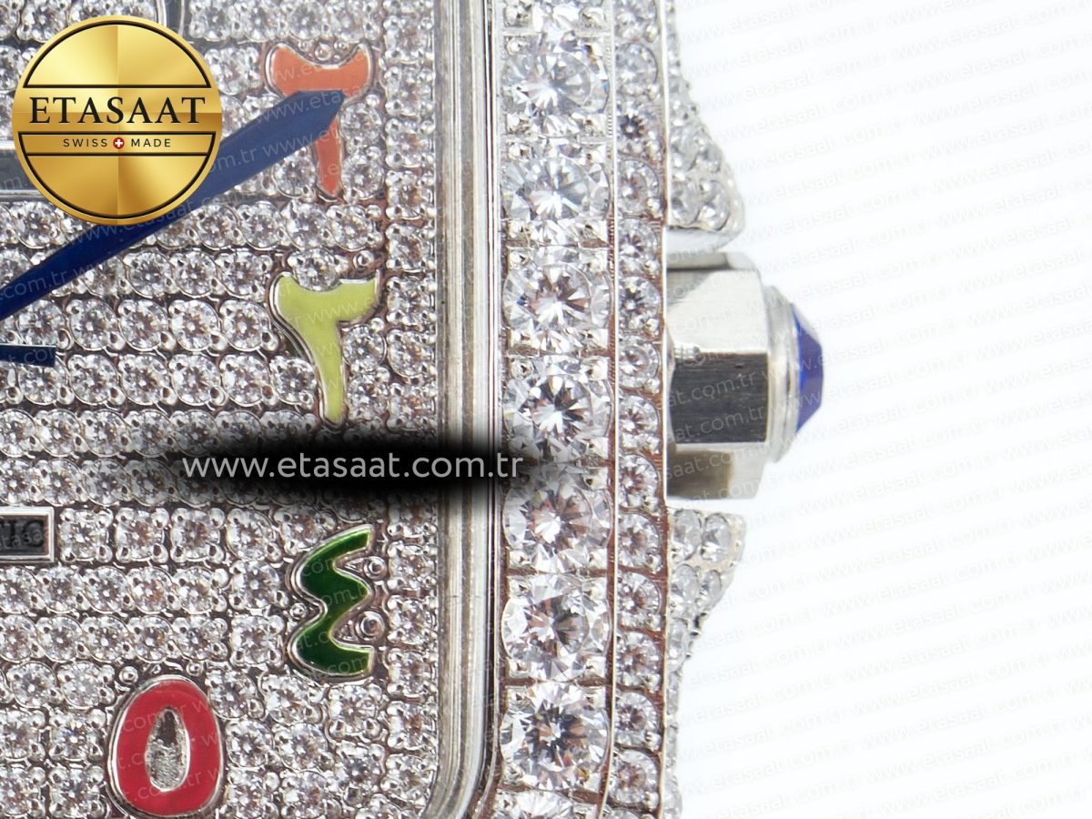 Santos De 40mm TWF 1:1 Best Edition Rainbow Diamond Dial SS/SS A2824 - Görsel 9