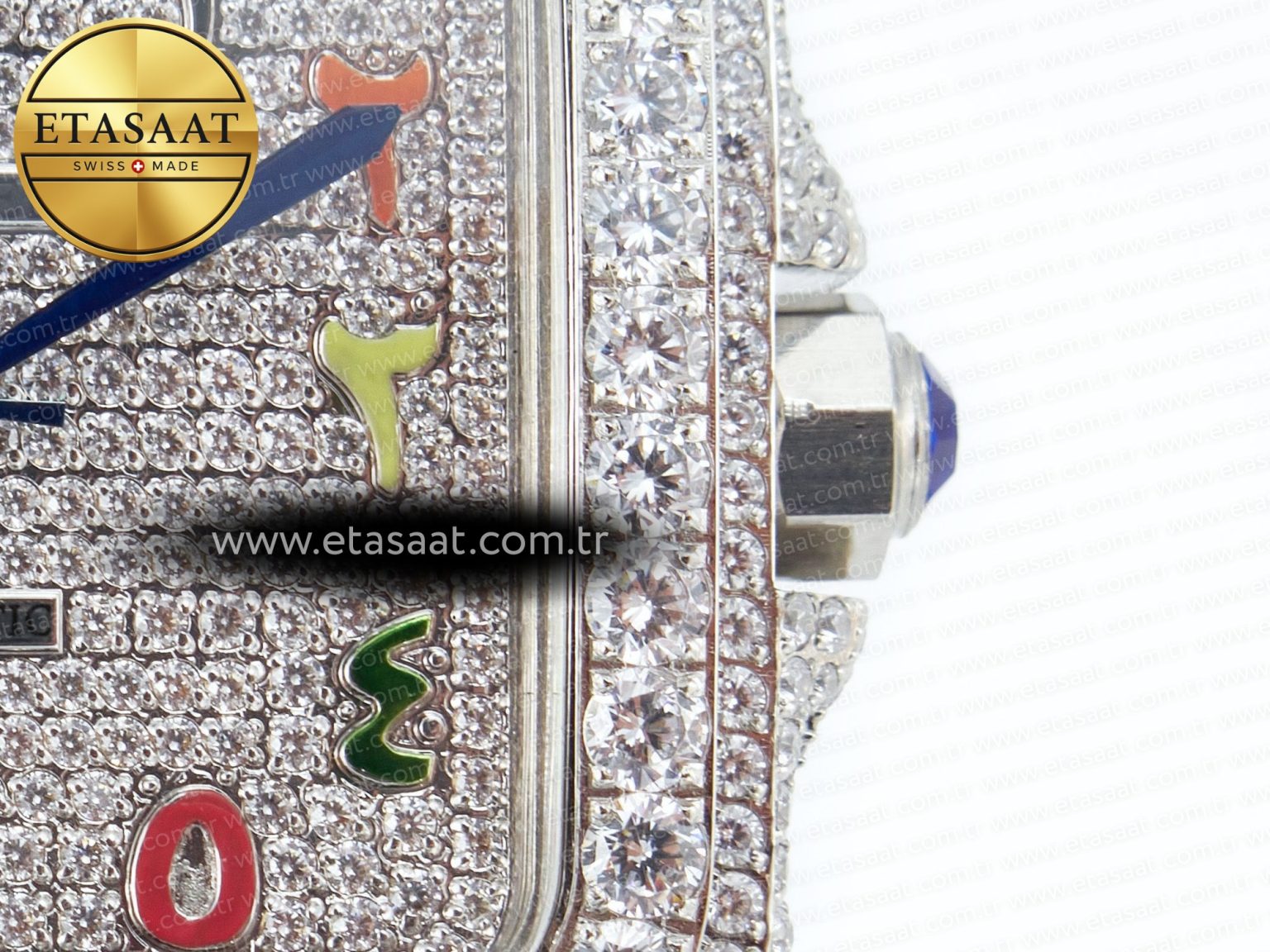 Santos De 40mm TWF 1:1 Best Edition Rainbow Diamond Dial SS/SS A2824 - Görsel 9