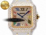 Santos De 40mm TWF 1:1 Best Edition Rainbow Diamond Dial SS/YG Dia/Rmn A2824 - Görsel 4