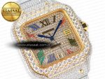 Santos De 40mm TWF 1:1 Best Edition Rainbow Diamond Dial SS/YG Dia/Rmn A2824 - Görsel 5