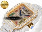 Santos De 40mm TWF 1:1 Best Edition Rainbow Diamond Dial SS/YG Dia/Rmn A2824 - Görsel 6