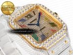 Santos De 40mm TWF 1:1 Best Edition Rainbow Diamond Dial SS/YG Dia/Rmn A2824 - Görsel 7