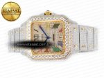 Santos De 40mm TWF 1:1 Best Edition Rainbow Diamond Dial SS/YG Dia/Rmn A2824 - Görsel 9