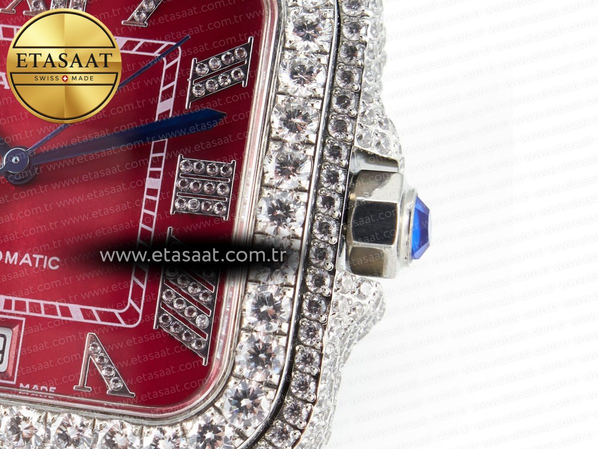 Santos De 40mm TWF 1:1 Best Edition Red Dial SS/SS Dia/Rmn A2824 - Görsel 11