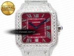 Santos De 40mm TWF 1:1 Best Edition Red Dial SS/SS Dia/Rmn A2824 - Görsel 4