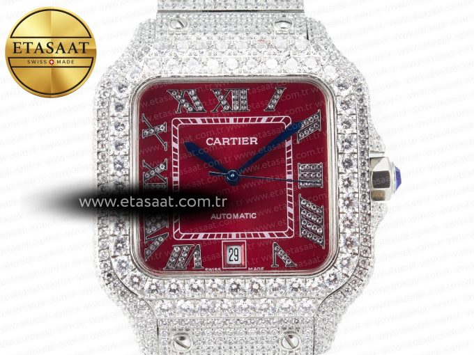 Santos De 40mm TWF 1:1 Best Edition Red Dial SS/SS Dia/Rmn A2824 - Görsel 4