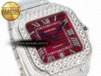 Santos De 40mm TWF 1:1 Best Edition Red Dial SS/SS Dia/Rmn A2824 - Görsel 5