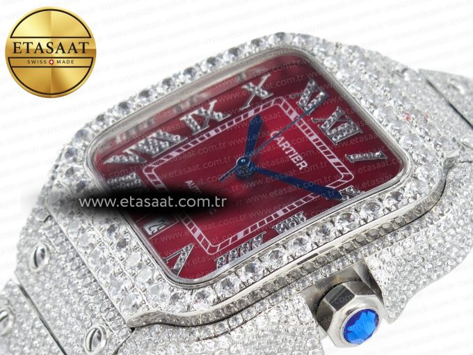 Santos De 40mm TWF 1:1 Best Edition Red Dial SS/SS Dia/Rmn A2824 - Görsel 6